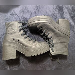 Converse All Star Chuck Taylor Black Leather Platform Boot